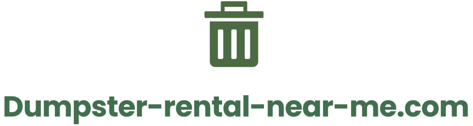 Dumpster rental directory logo showing a clean and simple dumpster icon