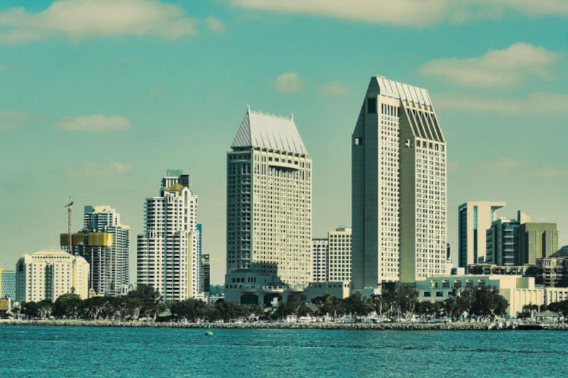 City skyline of San Diego, California at mid day used for San Diego dumpster rental directory card